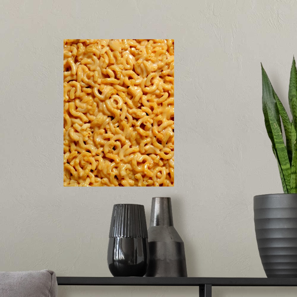 A modern room featuring Elbow macaroni and cheese