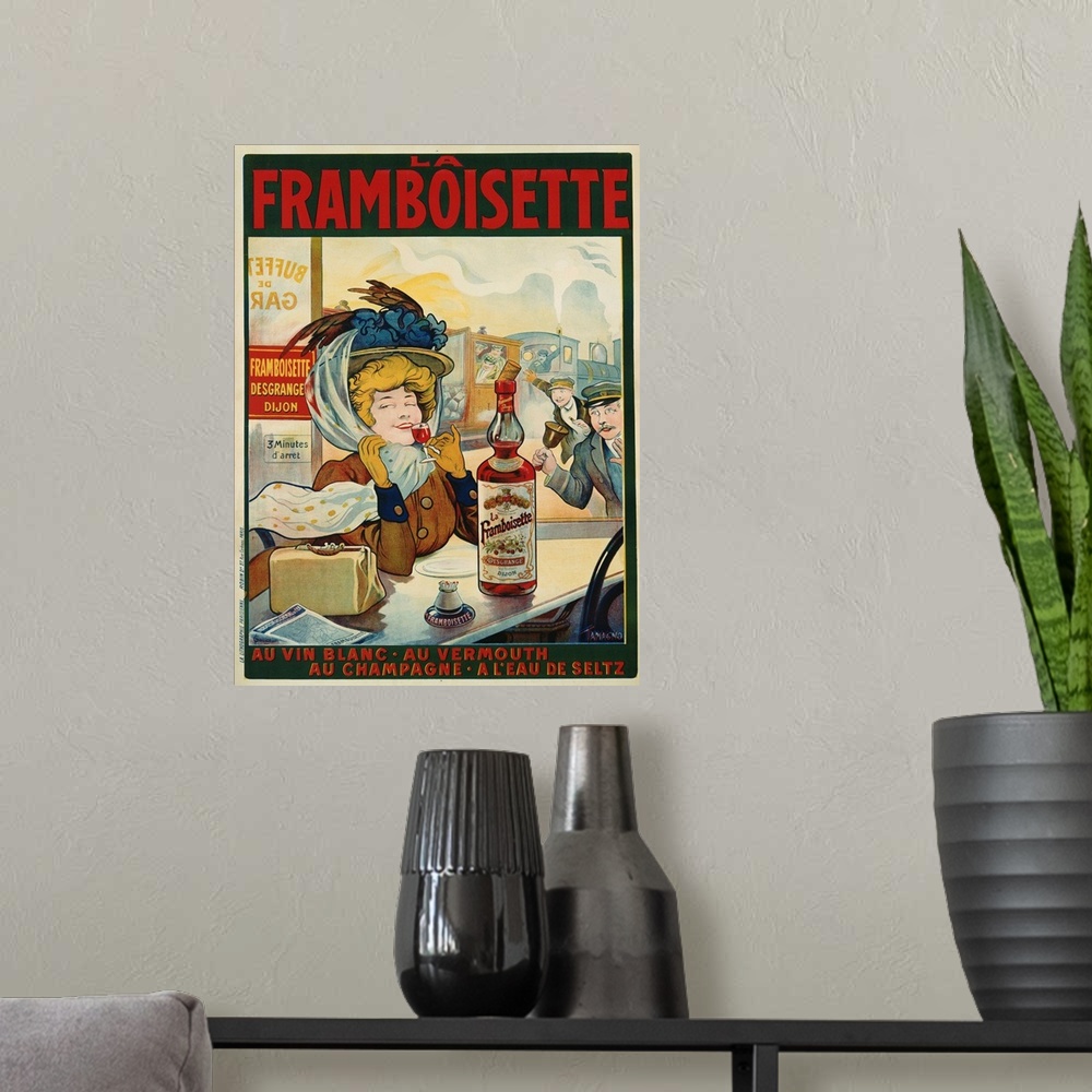 A modern room featuring Framboisette Poster By Tamagno