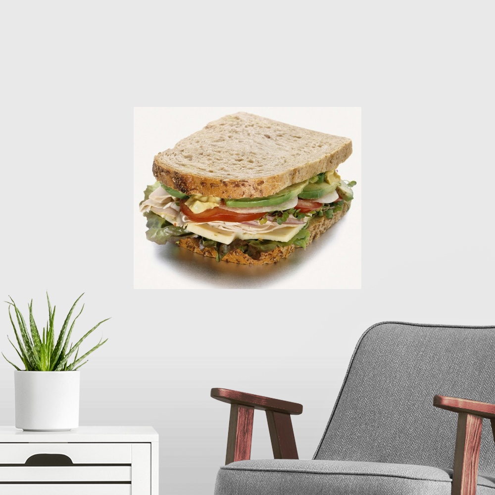 A modern room featuring Healthy sandwich