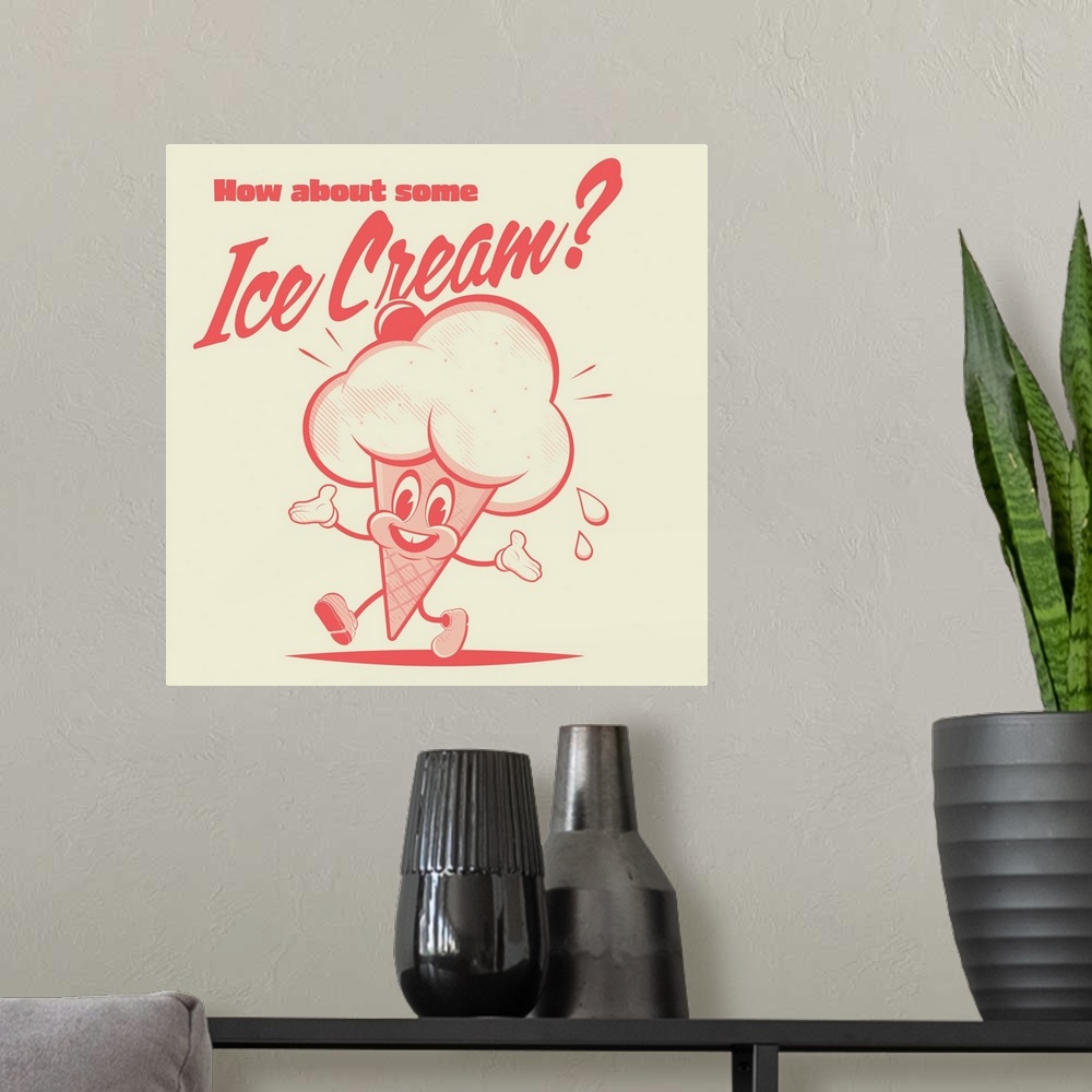 A modern room featuring How About Some Ice Cream?