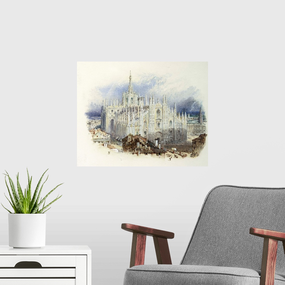 A modern room featuring Milan Cathedral, Italy by Myles Birket Foster