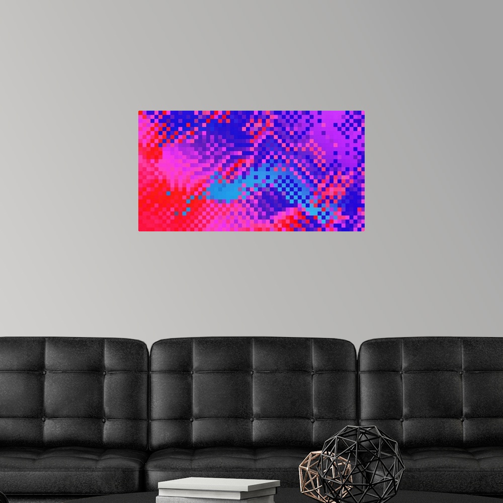A modern room featuring Multicolored Abstract Geometric Squared Background