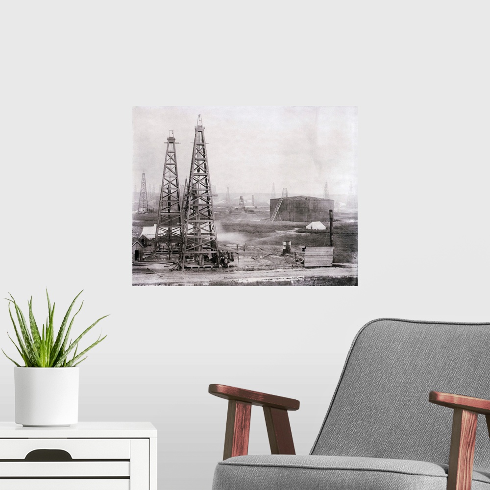 A modern room featuring 1901-Texas-Oilfield at Spindletop.