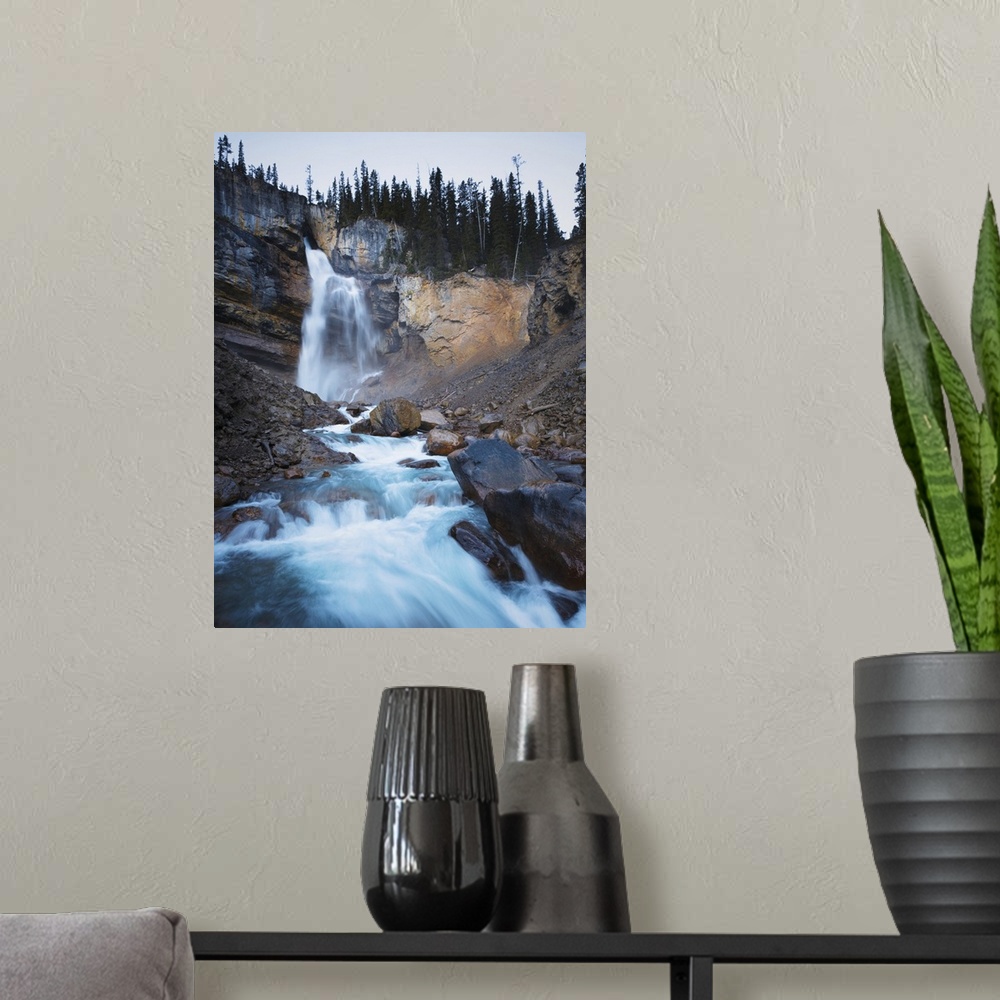 A modern room featuring Rocky waterfall, Banff National Park, Alberta, Canada