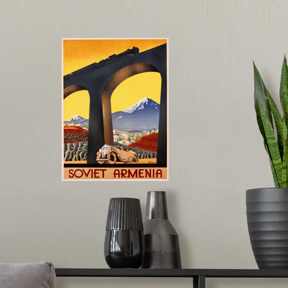 A modern room featuring Soviet Armenia Poster