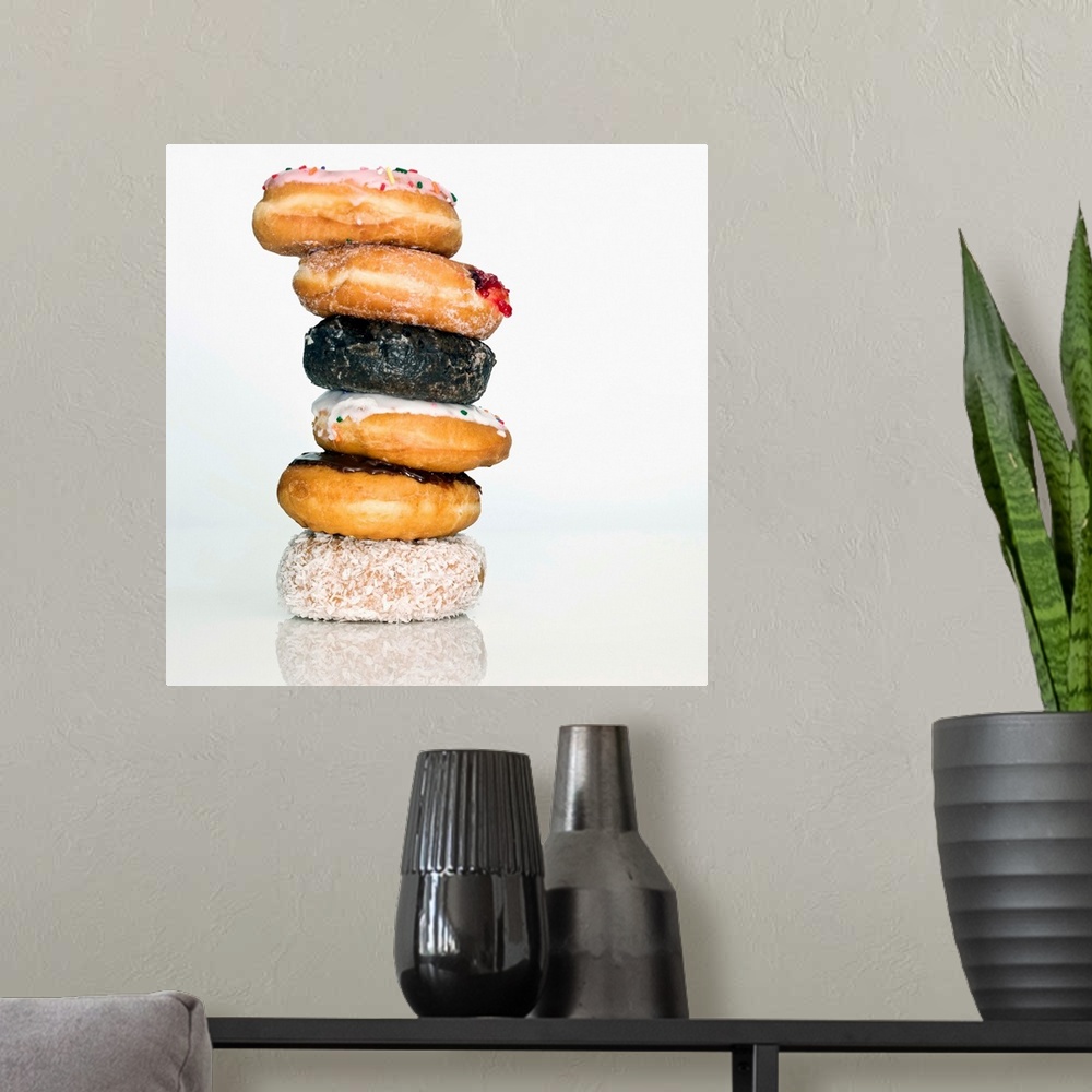 A modern room featuring Stack Of Donuts