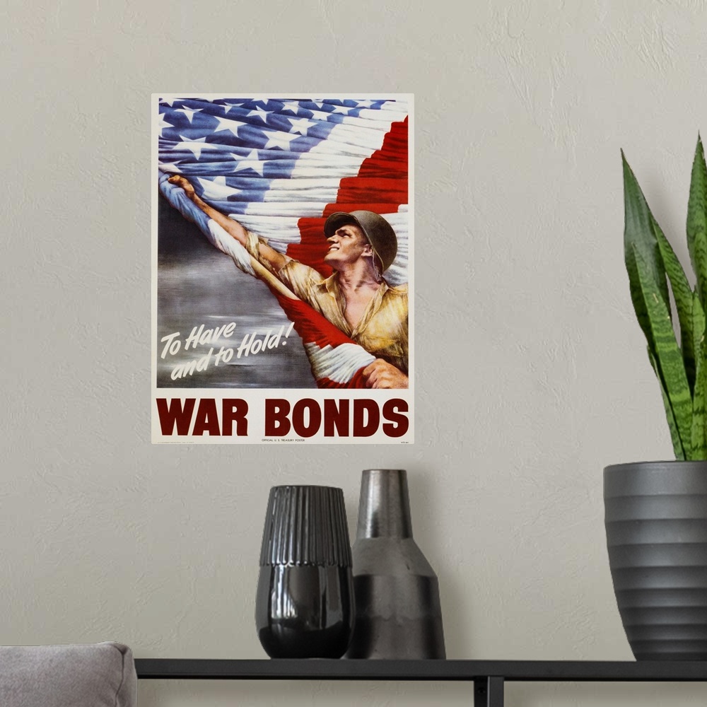 A modern room featuring To Have And To Hold, War Bonds Poster