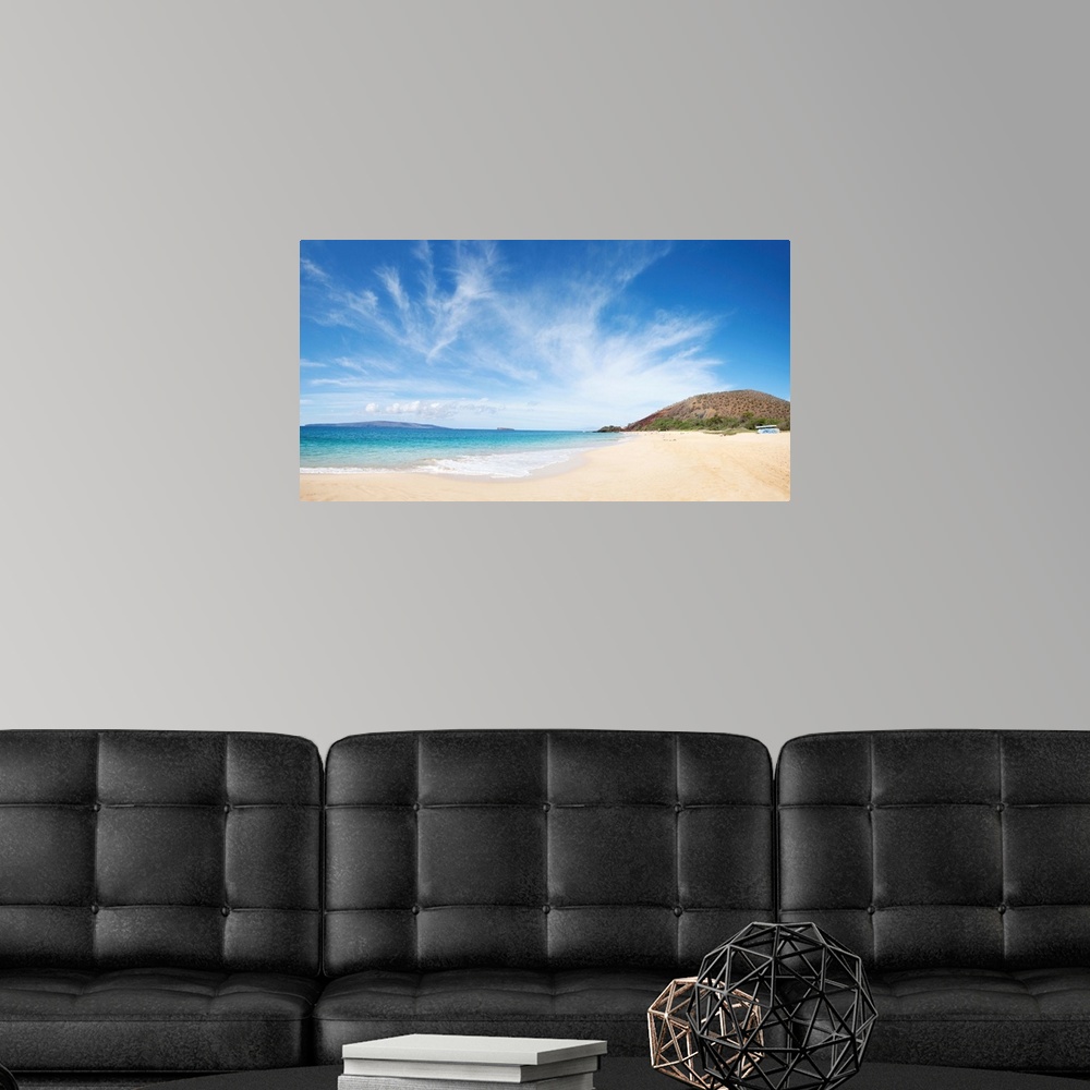 A modern room featuring Tropical island beach, Makena Beach afternoon Big Beach, Maui, Hawaii.