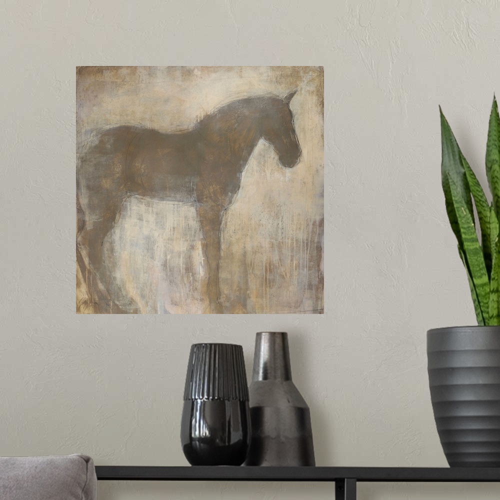 A modern room featuring Equine Imprint 1
