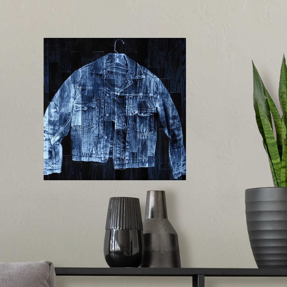 A modern room featuring Jean Jacket - Blue