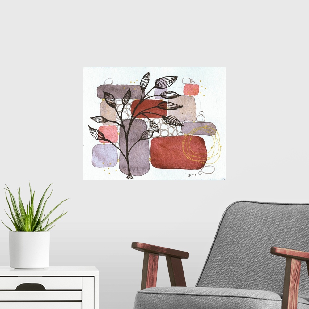 A modern room featuring Autumn Leaves