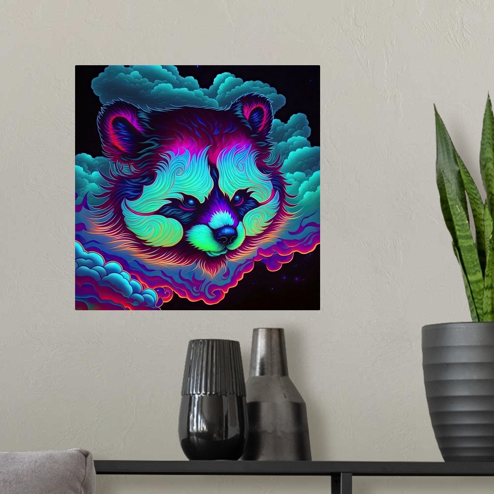 A modern room featuring Clouded Red Panda I