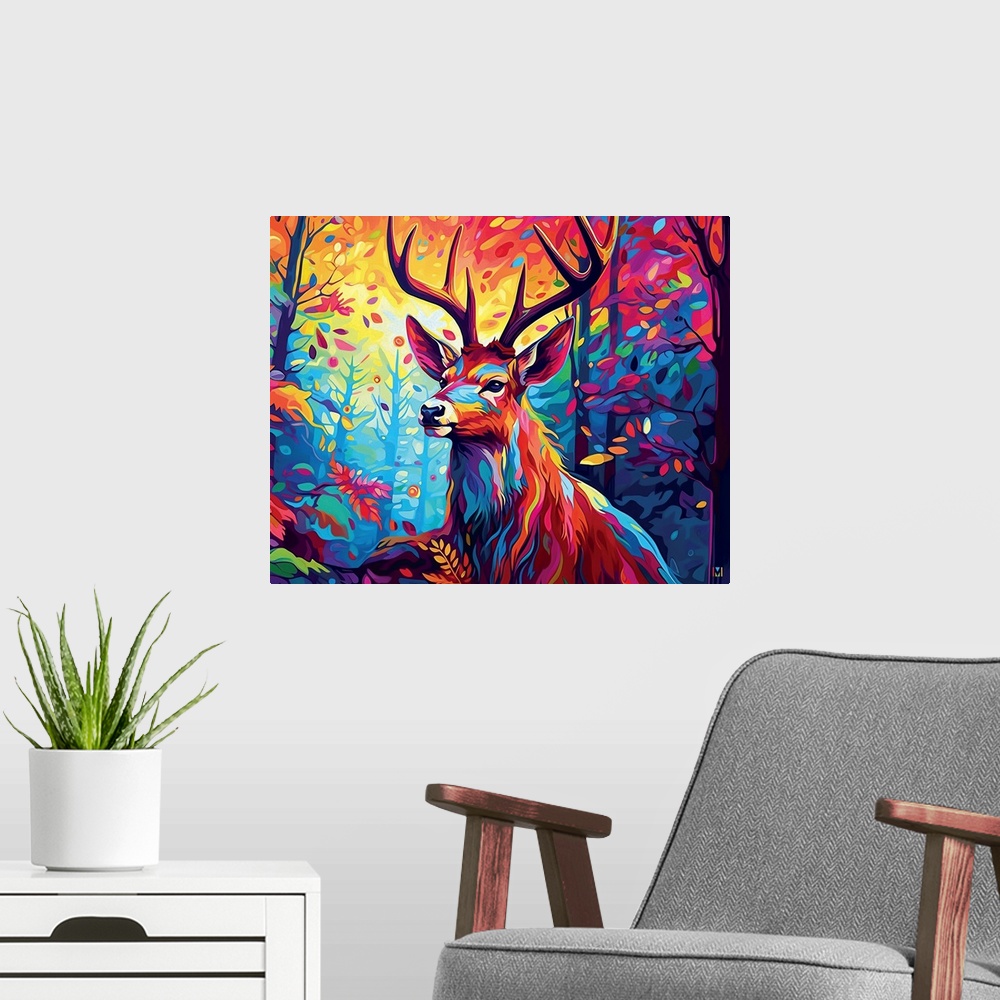A modern room featuring Colorful Buck