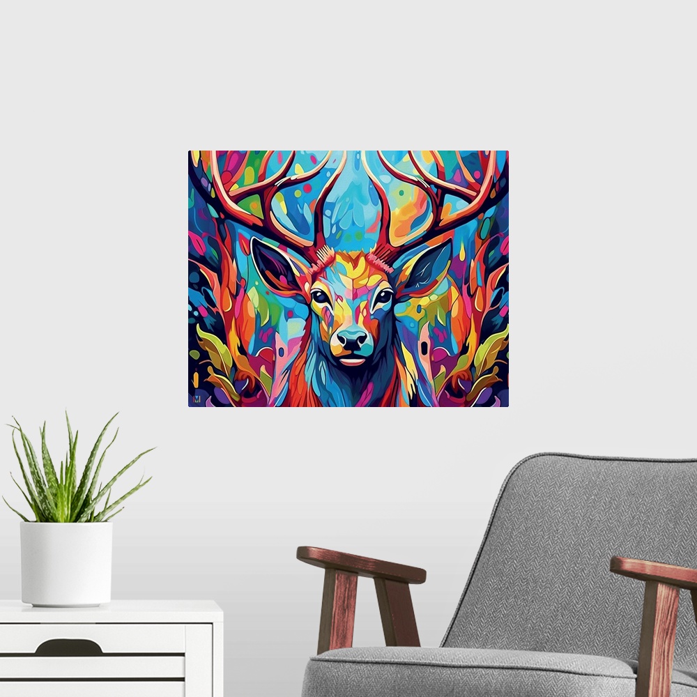 A modern room featuring Colorful Stag