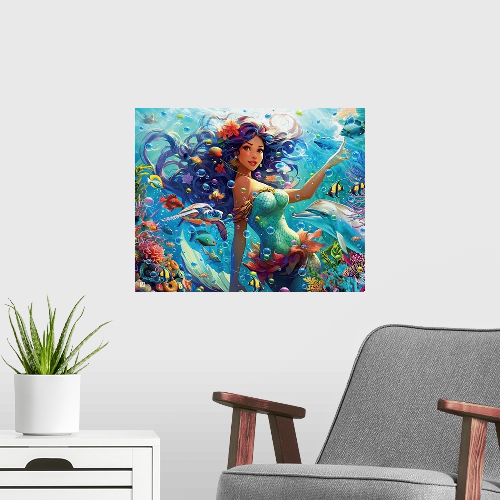 A modern room featuring Mermaid 3