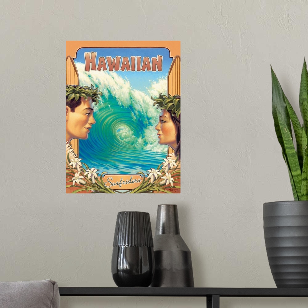 A modern room featuring Hawaiian Surfers