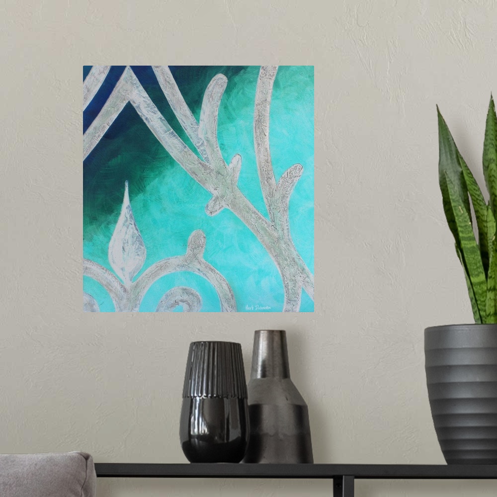 A modern room featuring This is from the Wrought Iron Series. Abstract wrought iron design on a background made with shad...