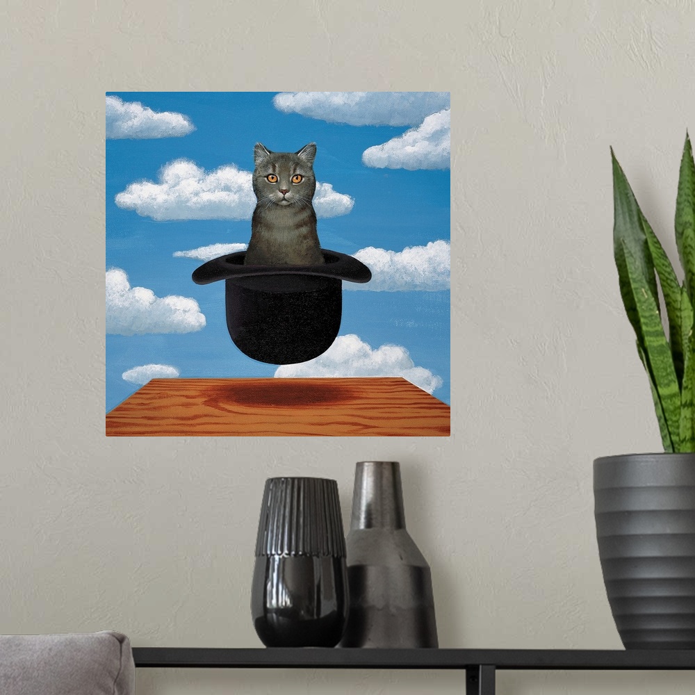 A modern room featuring Magritte Cat