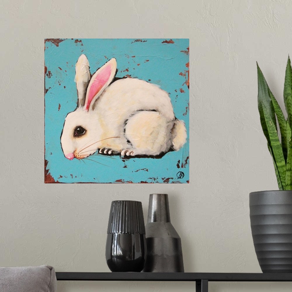 A modern room featuring The Bunny