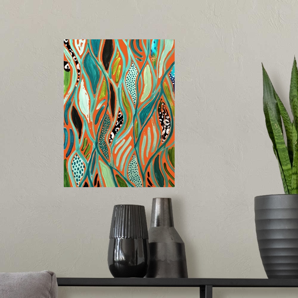A modern room featuring Abstract Print 3