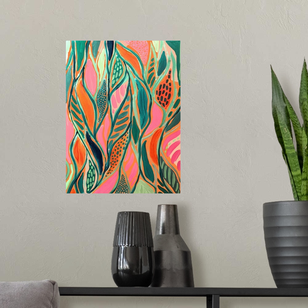 A modern room featuring Abstract Print 4