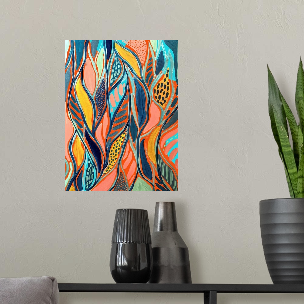 A modern room featuring Abstract Print 5