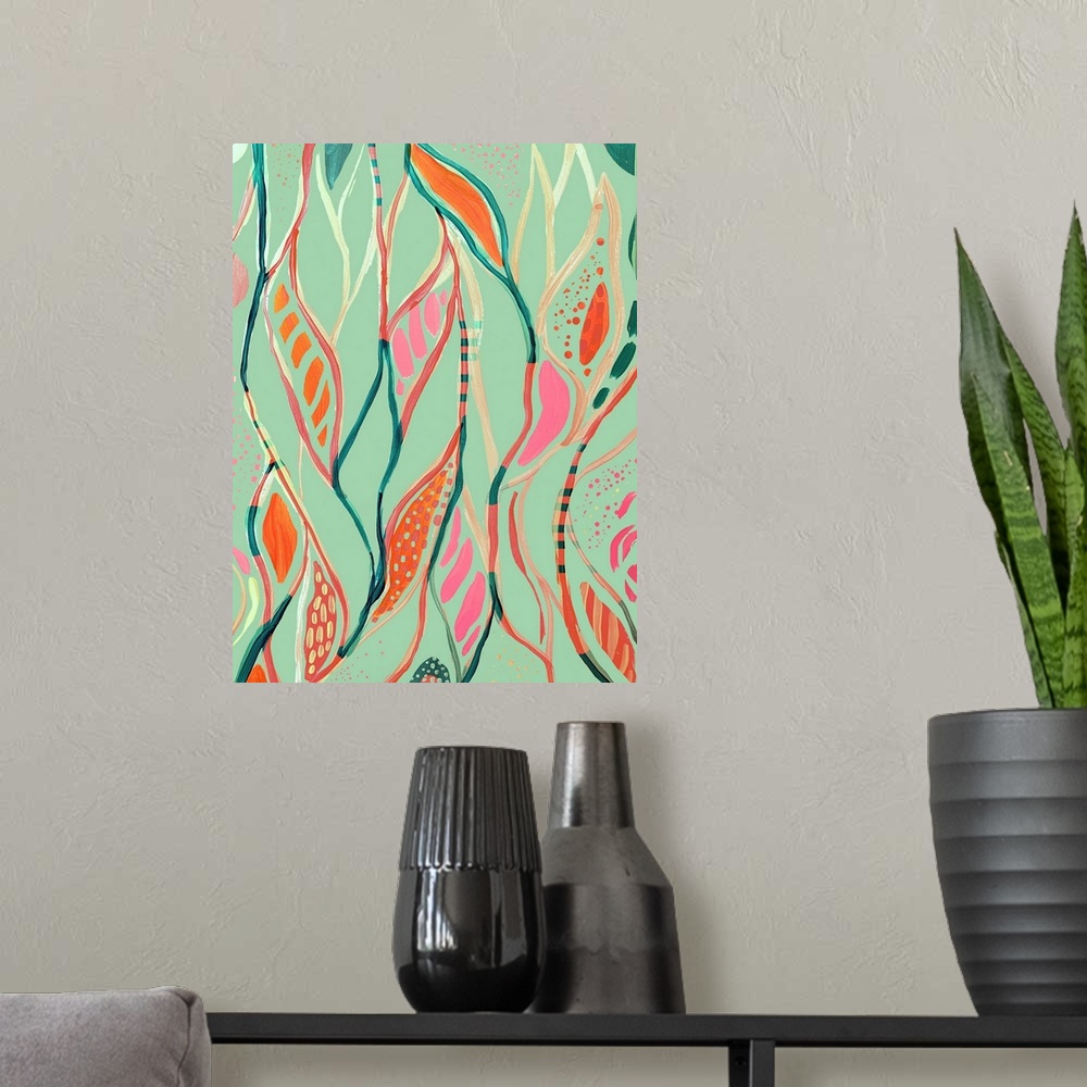 A modern room featuring Abstract Print 9