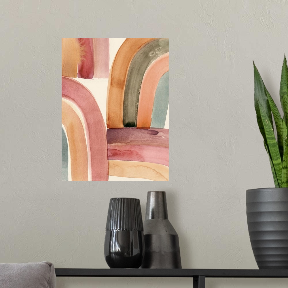 A modern room featuring Abstract Rainbow