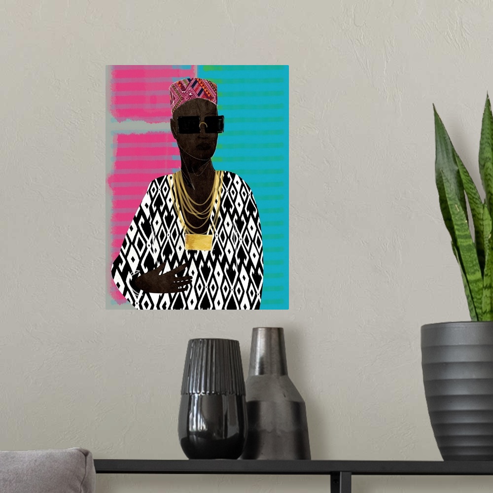 A modern room featuring Afro Pop Man Fly