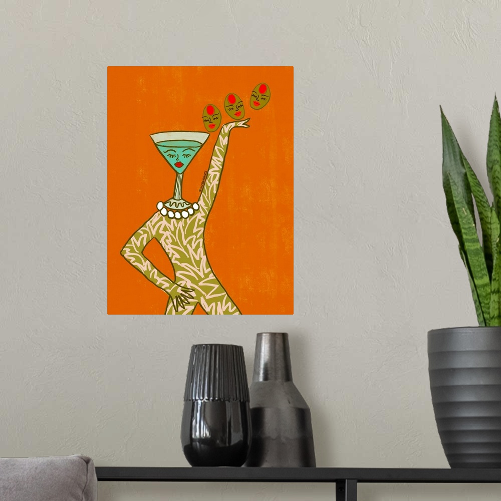 A modern room featuring Cocktail Babe With Olives