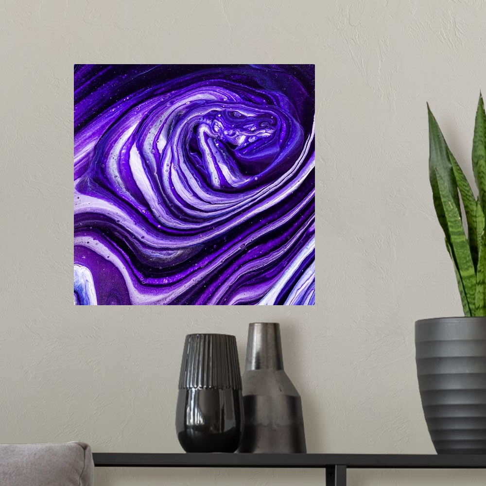 A modern room featuring Dark Purple Abstract 66
