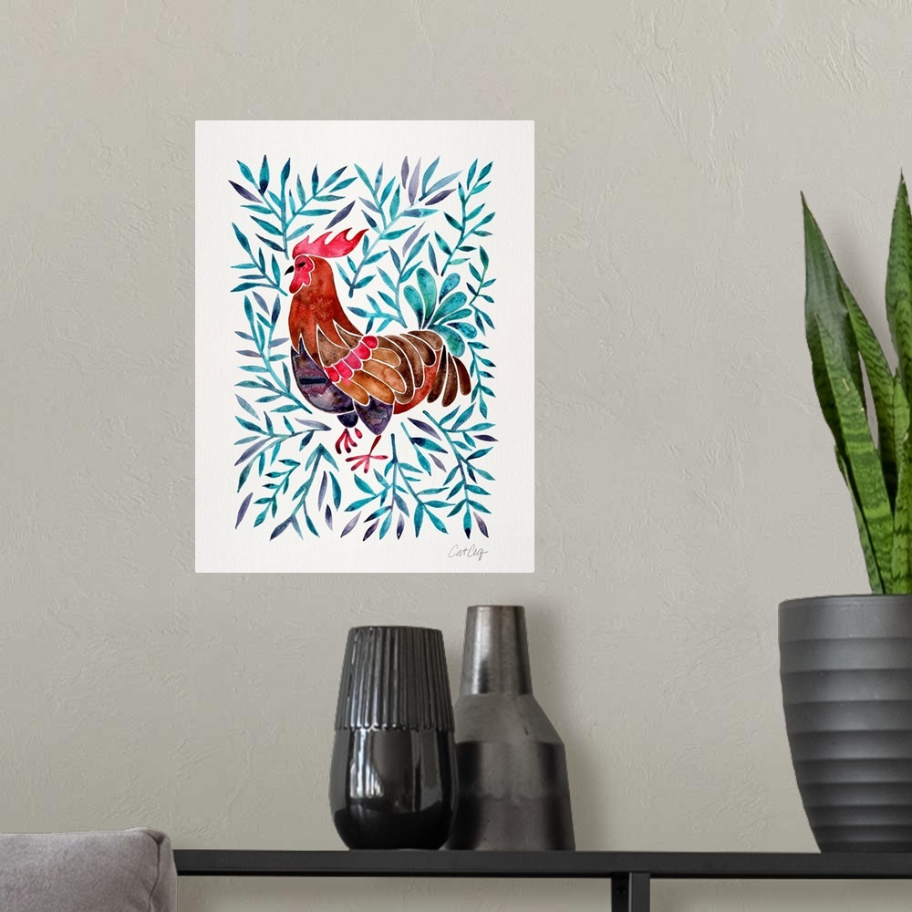A modern room featuring Le Coq Rooster