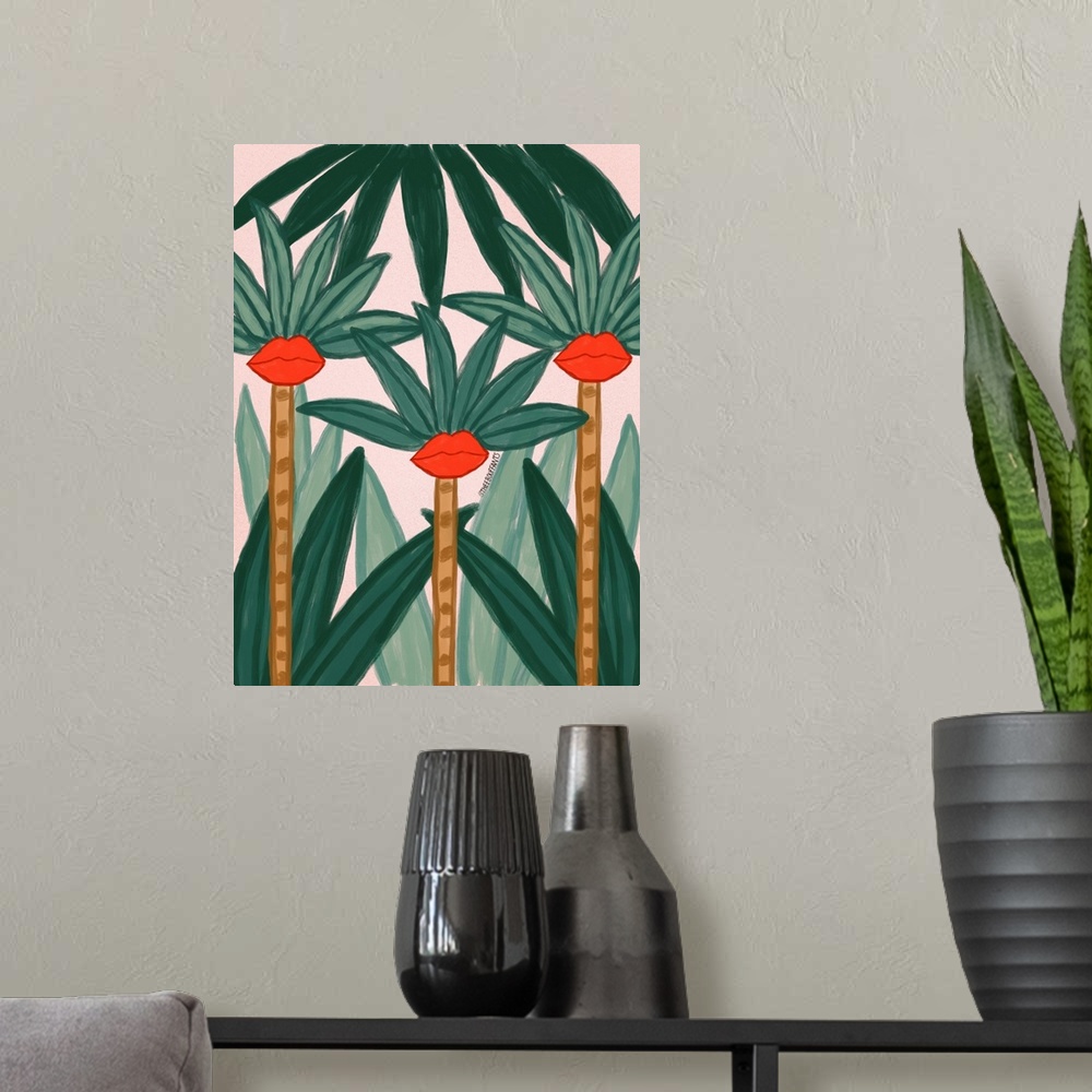 A modern room featuring Lip Palm Jungle
