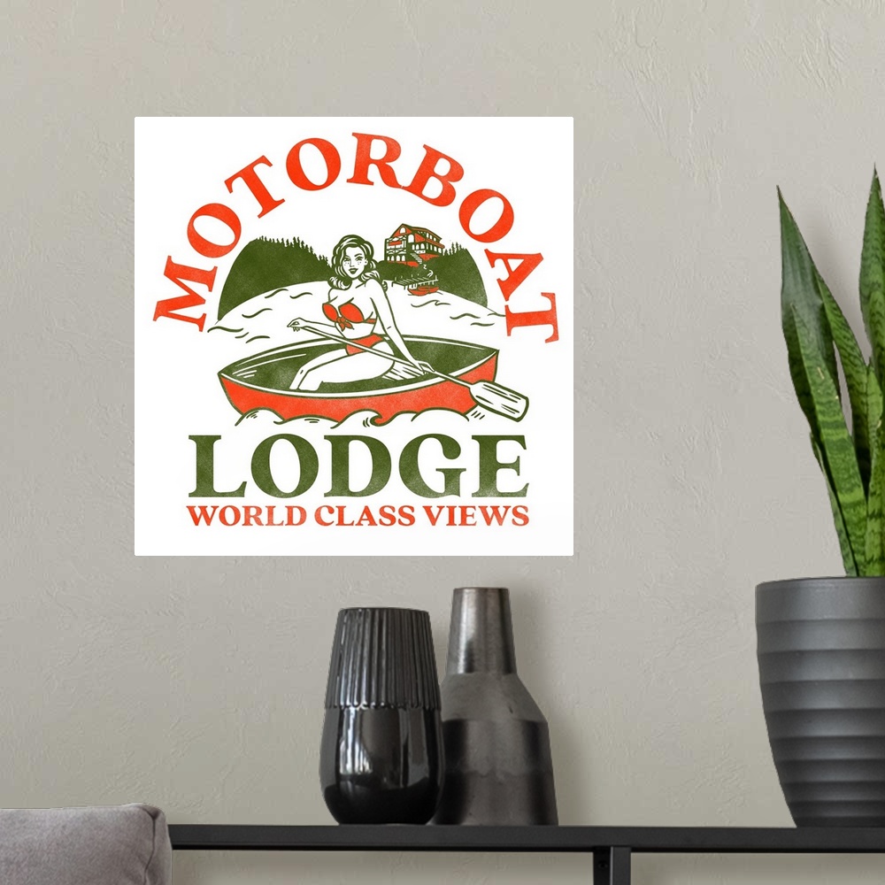 A modern room featuring Motorboat Lodge