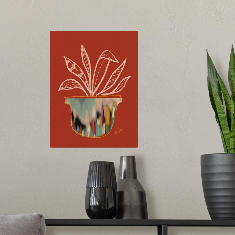 A modern room featuring Plant Sketch 3
