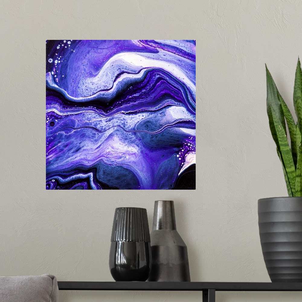 A modern room featuring Purple Abstract 65