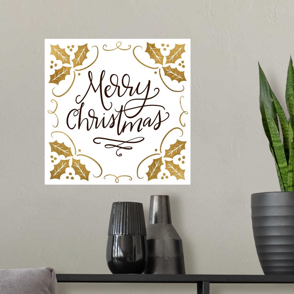 A modern room featuring Victorian Christmas - Foil Merry Christmas
