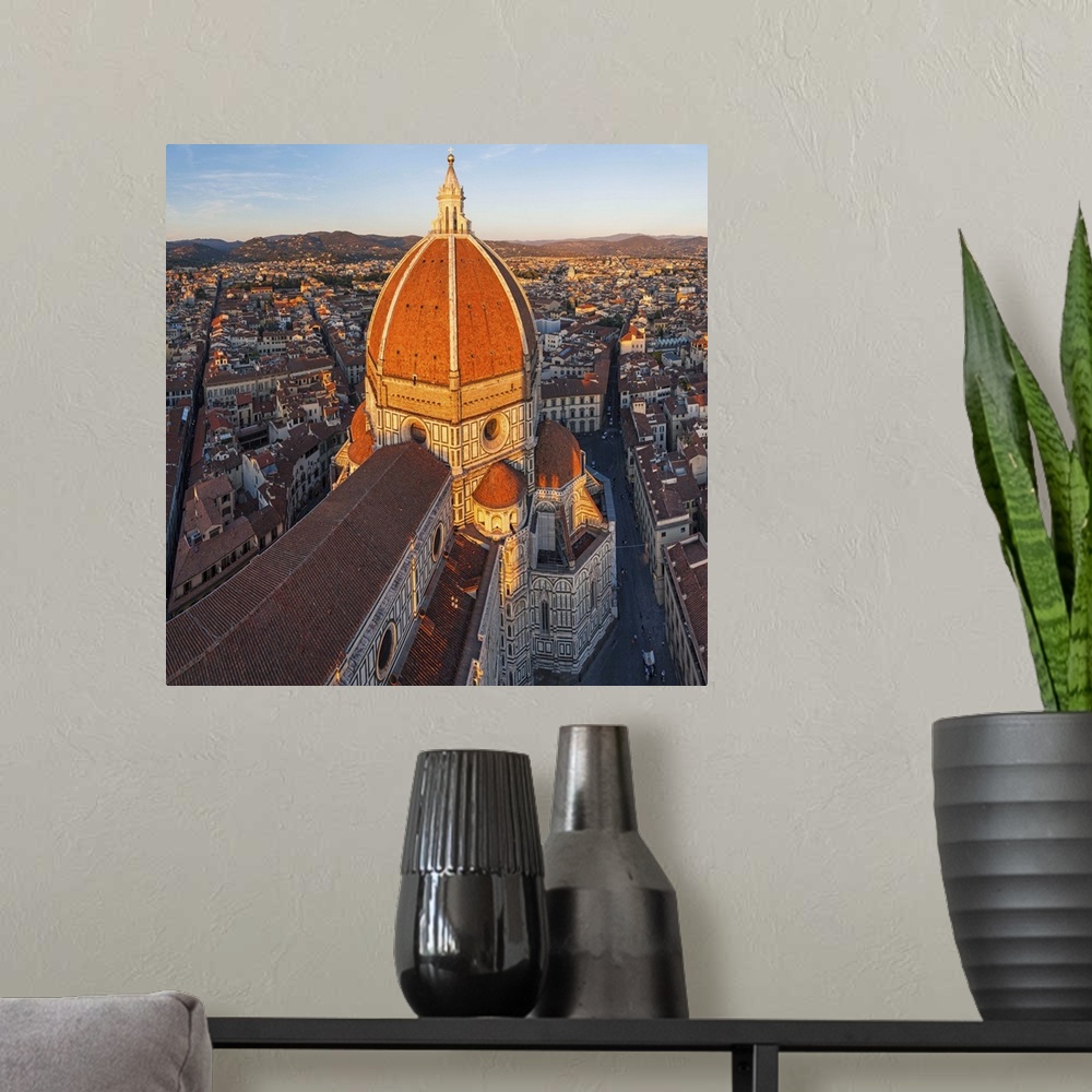 A modern room featuring Duomo Santa Maria del Fiore and Skyline Over Florence, Italy