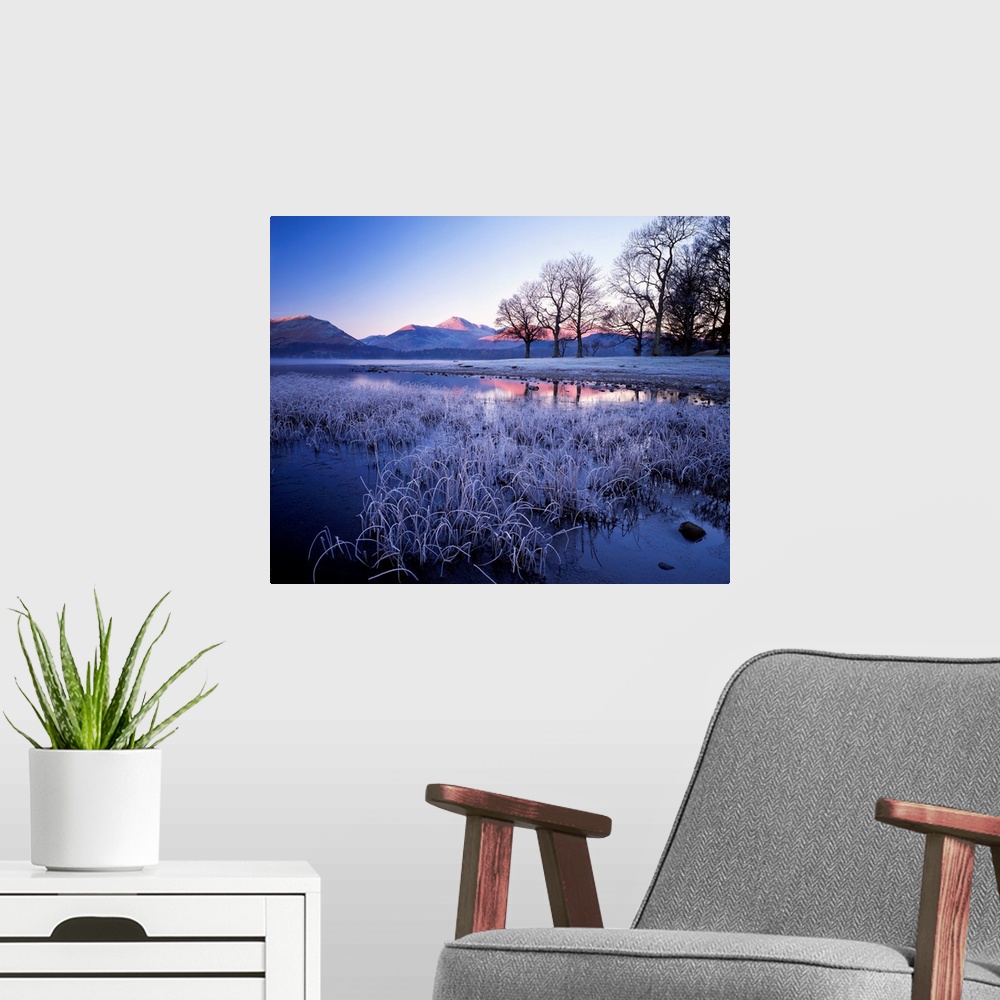 A modern room featuring Frost On Derwent Water, Lake District National Park, Cumbria, England