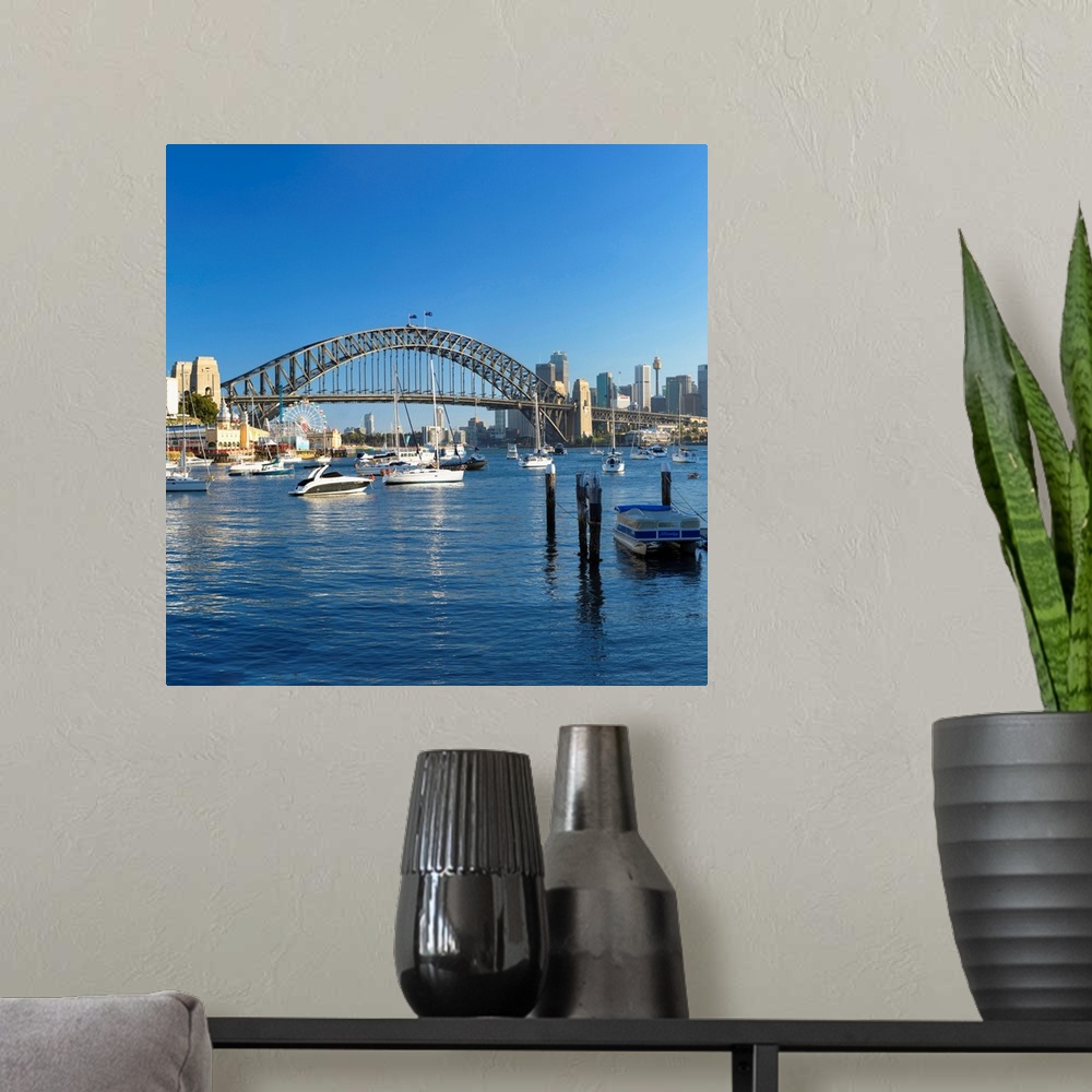A modern room featuring Sydney Harbour Bridge From Lavender Bay, Sydney, New South Wales, Australia