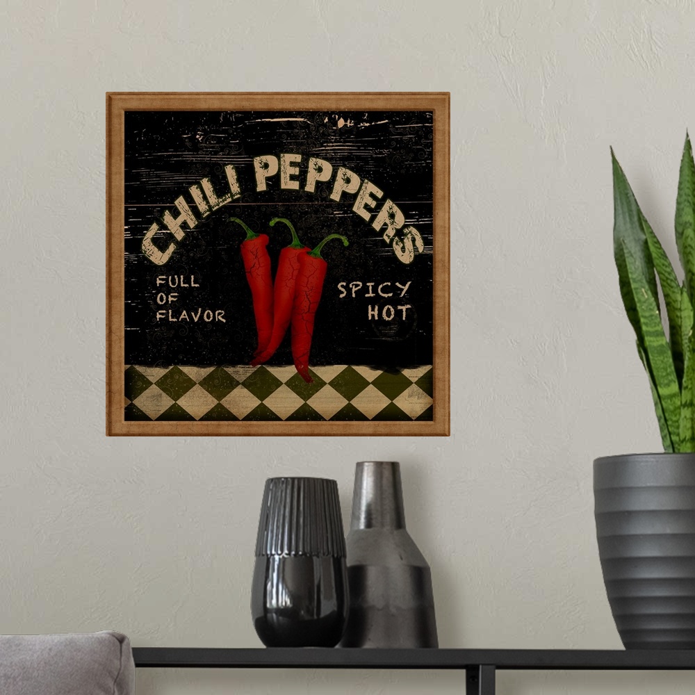 A modern room featuring Chili peppers