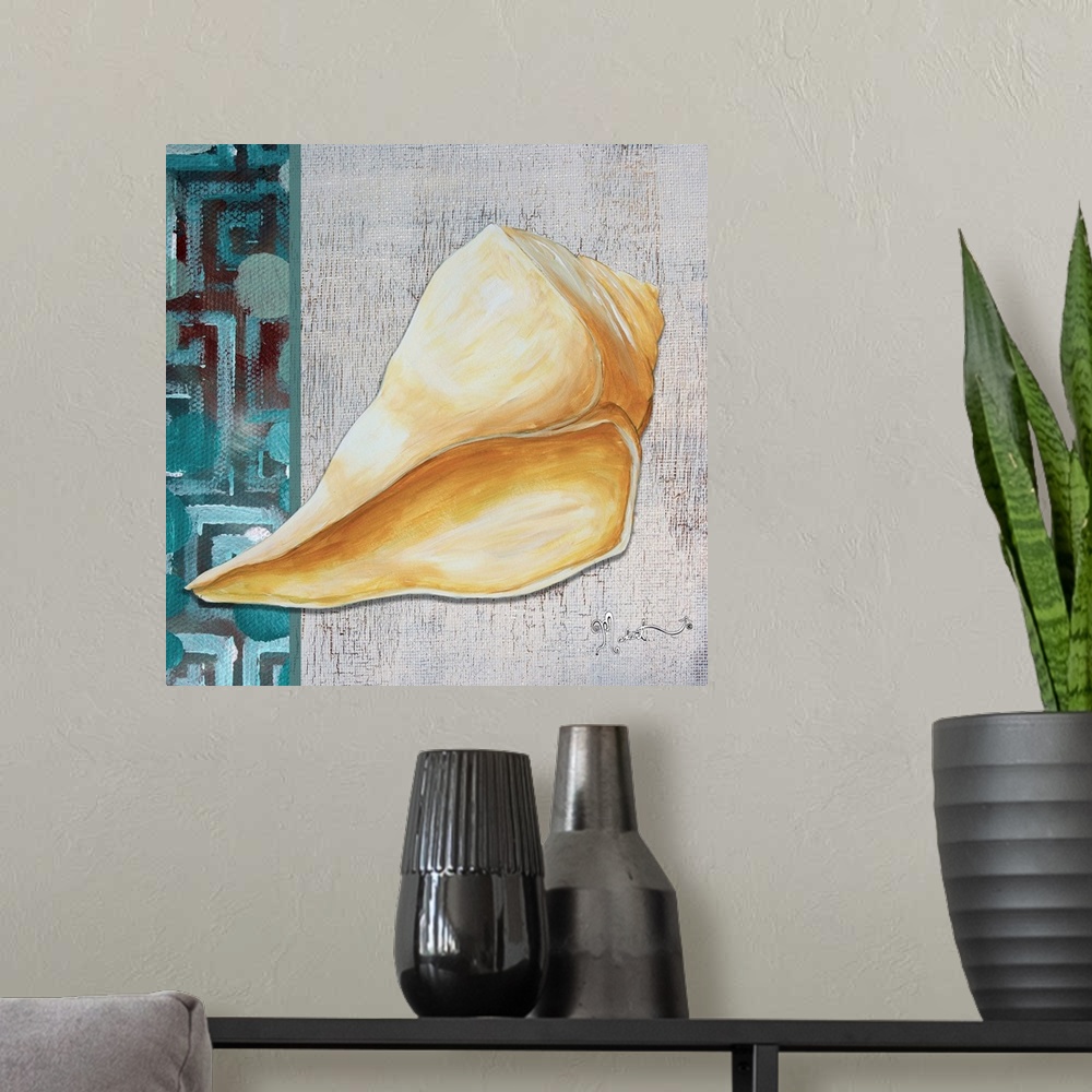 A modern room featuring Yellow Sea Shell