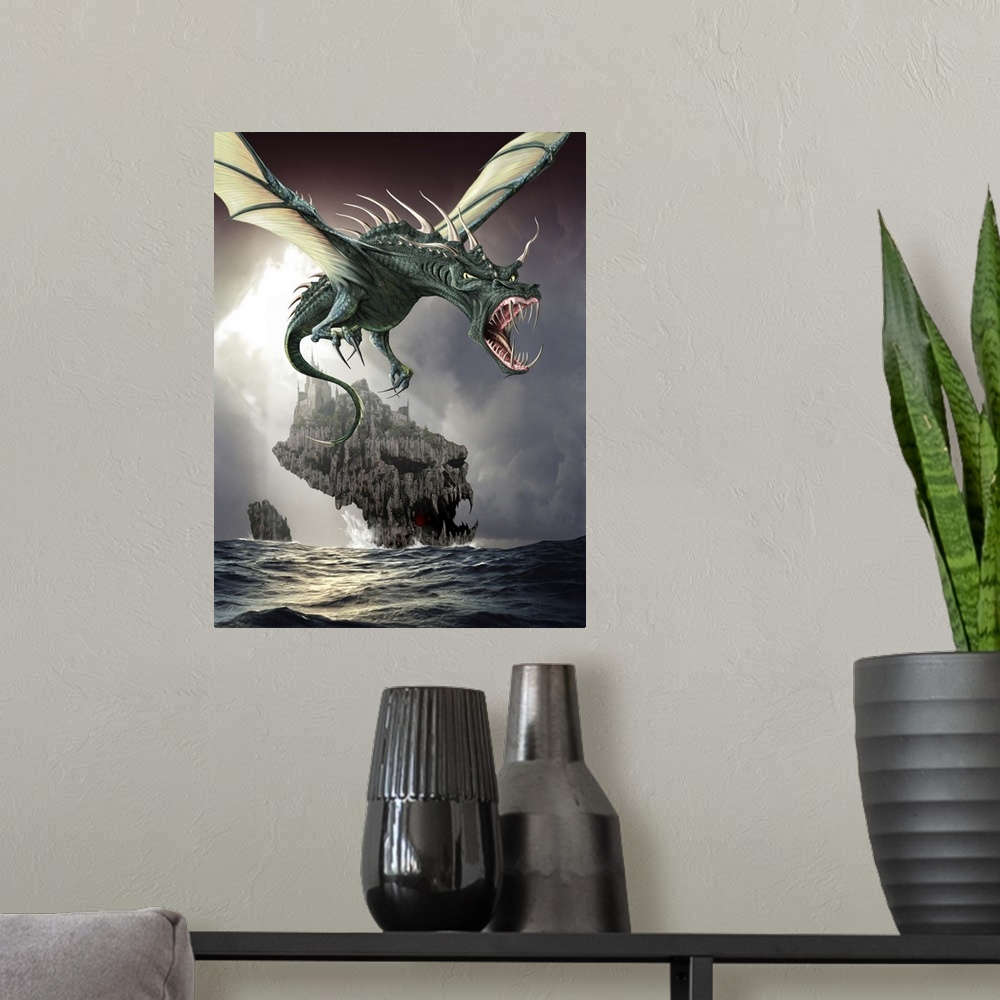 A modern room featuring Dragon Flight