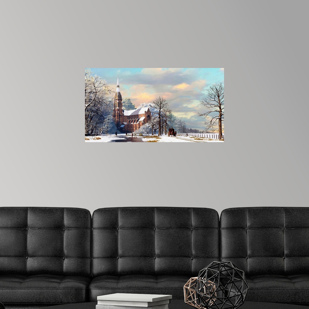 A modern room featuring Winter Scene