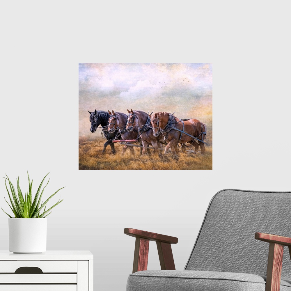 A modern room featuring Four Horse Power