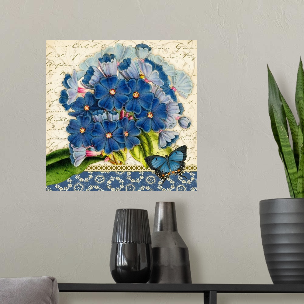 A modern room featuring Hydrangea Blue