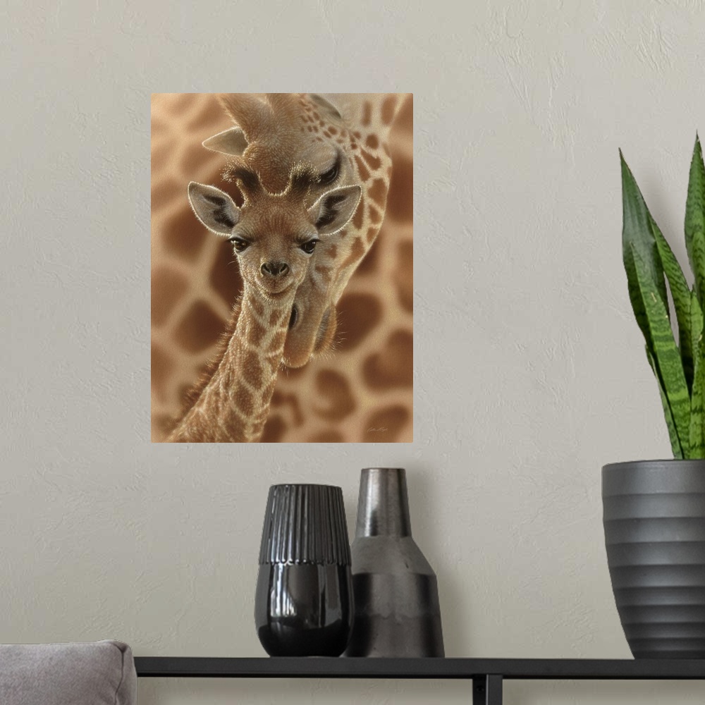 A modern room featuring Newborn Giraffe