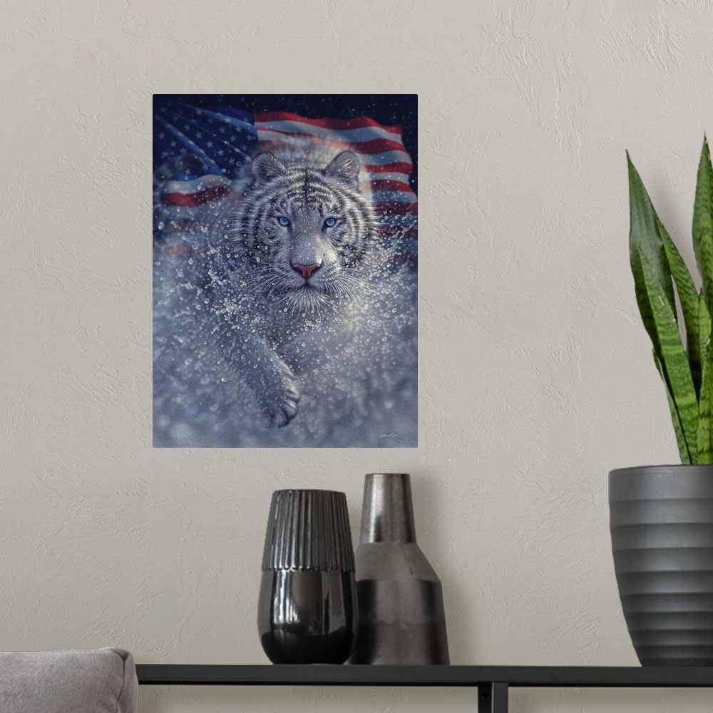 A modern room featuring White Tiger America