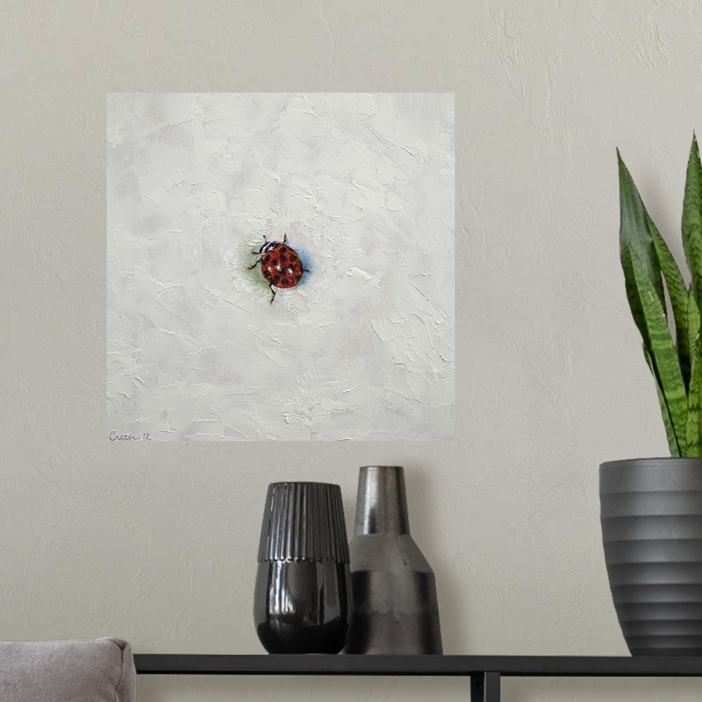 A modern room featuring Ladybug