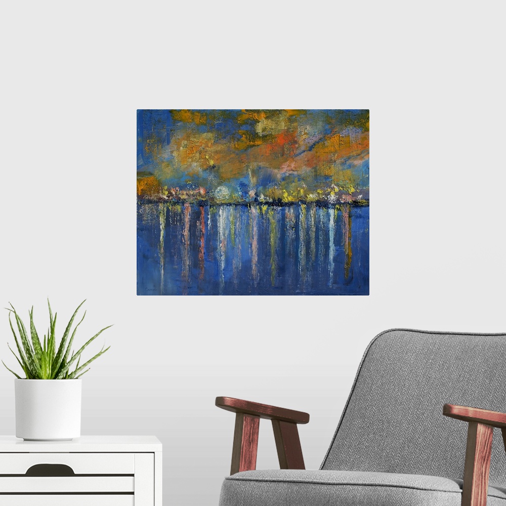 A modern room featuring Nocturne Seascape